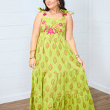 Addison Maxi Dress- Chartreuse