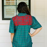 Reece Top- Green Plaid