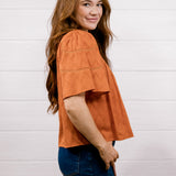 Paige Top- Burnt Orange