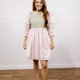 Helen Dress- Pink & Green