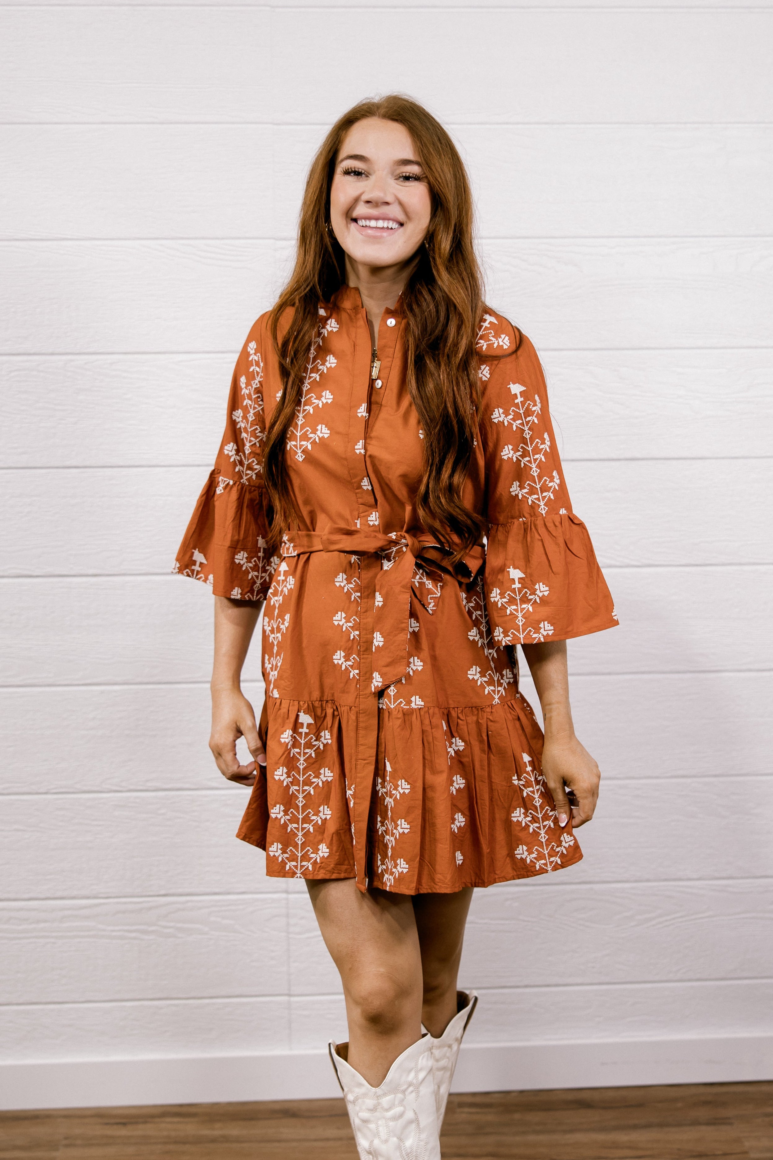 Ellington Dress- Burnt Orange