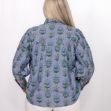 Jenna Blue/Green Floral Long Sleeve Top Back 