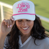 White with Pink Lettering Run The Dang Ball Cap