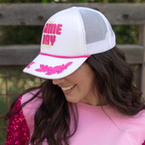 In My Game Day Era White Cap with Pink Embroidery and Yellow Details Side